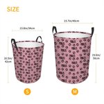 Multicolour Cute Dog Cat Paw Print Large Collapsible Name Laundry Storage Basket with Handle Birthday Gift for Pet Lovers