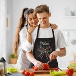 Tablier de cuisine ajustable avec nom et grandes poches Anniversaire Noël Cadeau de cuisine pour femmes
