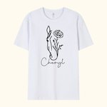 Personalised Multicolour Horse Birth Flower 100% Cotton T-shirt with Name Birthday Gift for Horse Lover