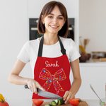 Tablier de cuisine ajustable avec nom et grandes poches Anniversaire Noël Cadeau de cuisine pour femmes