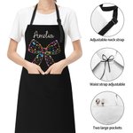 Tablier de cuisine ajustable avec nom et grandes poches Anniversaire Noël Cadeau de cuisine pour femmes