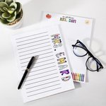 Personalised Crayon Apple Name 40 Pages A4 Tear-off Lined Blank Notepads To Do List for Office Work Writing Appreciation Birthday Gift for Teacher