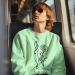 Personalized Multicolor Line Horse Birth Flower Sweatshirt Hoodie with Name Birthday Anniversary Gift for Friend Family