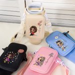 Personalised Cartoon Character Birth Flower Water Bottle Carrier Bag for 40oz Tumbler with Name and Removable Pouch Birthday Gift for Women