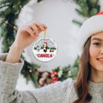 Ornement de Noël en acrylique personnalisé avec nom Bonhomme de neige en dessin animé Décoration de l'arbre de Noël Cadeau de fête pour la famille
