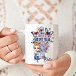 Personalised Cartoon Character God Says You Are Cross Butterfly Ceramic Mug with Name Birthday Christmas Gift for Christians