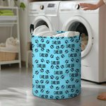 Multicolour Cute Dog Cat Paw Print Large Collapsible Name Laundry Storage Basket with Handle Birthday Gift for Pet Lovers
