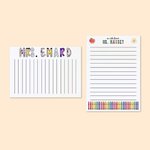 Personalised Crayon Apple Name 40 Pages A4 Tear-off Lined Blank Notepads To Do List for Office Work Writing Appreciation Birthday Gift for Teacher