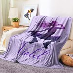 Personalized Ink Ballerina Street Dancer Soft Throw Blanket with Name Home Decor Birthday Christmas Gift for Dancer