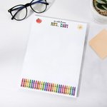 Personalised Crayon Apple Name 40 Pages A4 Tear-off Lined Blank Notepads To Do List for Office Work Writing Appreciation Birthday Gift for Teacher