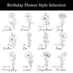 Personalized Line Birth Flower Horse Water Bottle Carrier Bag with Name Pouch and Strap Accessories for 40oz Stanley Birthday Gift for Women