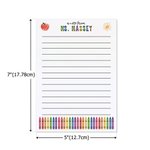 Personalised Crayon Apple Name 40 Pages A4 Tear-off Lined Blank Notepads To Do List for Office Work Writing Appreciation Birthday Gift for Teacher