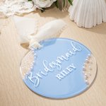 Personalised Pearl Acrylic Hanger Tag with Title and Name Wedding Bachelorette Party Bridal Shower Gift for Bride Bridesmaid Groomsman