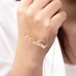 Personalised Dainty Butterfly Name Pendnat Necklace Valentine's Day Birthday Anniversary Gift for Women Girls