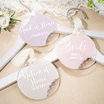 Personalised Pearl Acrylic Hanger Tag with Title and Name Wedding Bachelorette Party Bridal Shower Gift for Bride Bridesmaid Groomsman