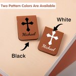 Personalised Stylish Cross Magnetic Leather Bookmark Clip with Name Multiple Colours Available Birthday Christmas Gift for Book Lover Reader