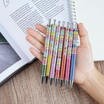 Personalised Colourful Glitter Dalmatian Dots Retractable Ballpoint Pen with Name Birthday Appreciation Gift for Teacher Student