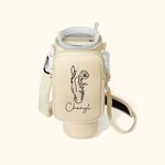 Personalized Line Birth Flower Horse Water Bottle Carrier Bag with Name Pouch and Strap Accessories for 40oz Stanley Birthday Gift for Women
