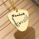 Henkilökohtainen kaiverrettu Note Symbol Guitar Pick riipus kaulakoru nimi Dainty musiikki korut syntymäpäivälahja kitaransoittajat ystäville Lovers