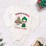 Personalised Cute Cartoon Character Christmas Tree 100% Cotton Baby Bodysuit with Name Christmas Baby Shower Gift for Baby