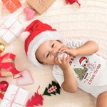 Personalised Cute Cartoon Character Christmas Tree 100% Cotton Baby Bodysuit with Name Christmas Baby Shower Gift for Baby