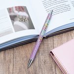 Personalised Colourful Glitter Dalmatian Dots Retractable Ballpoint Pen with Name Birthday Appreciation Gift for Teacher Student