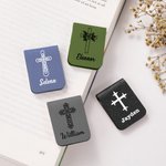 Personalised Stylish Cross Magnetic Leather Bookmark Clip with Name Multiple Colours Available Birthday Christmas Gift for Book Lover Reader