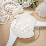 Personalised Pearl Acrylic Hanger Tag with Title and Name Wedding Bachelorette Party Bridal Shower Gift for Bride Bridesmaid Groomsman