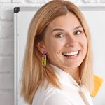 Personlig Glitter Penna Krita Apple Wide Linjärt Anteckningsblock Örhängen med Namn Uppskattning Tillbaka till skolan Present till lärare
