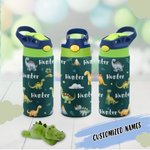 Personalised Watercolour Animal Series 12oz Kid Water Bottle with Name Birthday Christmas Gift for Girls Boys