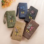 Personalisierte Multi-Fach Geburt Blume Leder gefaltet Armband Brieftasche mit Karteninhaber und Name Geburtstag Brautparty Geschenk für Frauen