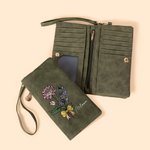 Personalisierte Multi-Fach Geburt Blume Leder gefaltet Armband Brieftasche mit Karteninhaber und Name Geburtstag Brautparty Geschenk für Frauen