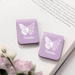 Personalised Birth Butterfly Magnetic Leather Bookmark Clip with Name Reading Stationery Supplies Birthday Gift for Women Bookworms