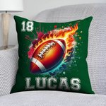 Taie d'Oreiller Personnalisée avec Nom Numéro à Motif Balle de Sport Bourrage à Choix Cadeau Anniversaire Noël pour Amateur de Sport de Balle