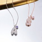 Personalizada Pave Circón 3D Puff Letra Inicial Colgante Collar con Piedra de Cumpleaños Joyería Dainty Cumpleaños Aniversario Regalo para Mujeres
