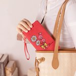 Personalisierte Multi-Fach Geburt Blume Leder gefaltet Armband Brieftasche mit Karteninhaber und Name Geburtstag Brautparty Geschenk für Frauen