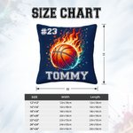 Taie d'Oreiller Personnalisée avec Nom Numéro à Motif Balle de Sport Bourrage à Choix Cadeau Anniversaire Noël pour Amateur de Sport de Balle
