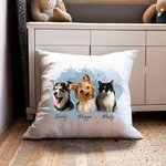 Personligt kuddfodral med foto av husdjur med namn Minnesmärke Sympatigåva för katt- och hundälskare