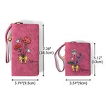 Personalisierte Multi-Fach Geburt Blume Leder gefaltet Armband Brieftasche mit Karteninhaber und Name Geburtstag Brautparty Geschenk für Frauen
