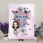 Personnalisé Dieu dit que vous êtes unique Bible spéciale Couverture chaude avec nom personnage de bande dessinée Décoration maison Cadeau d'anniversa