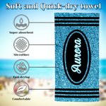 Personalisierte Oversized Crayon Faux Glitter Quick Dry Strandtuch mit Namen Teacher's Day Sommerurlaub Accessoire Geschenk für Lehrer