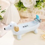 Personalized Funny Dachshund Dog Ceramic Trinket Ring Jewelry Holder with Name Birthday Wedding Bridal Shower Gift for Dachshund Lovers