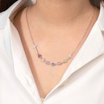 Personalisierte Sideway Kreuz Emaille 1-10 Geburt Blumen Halskette Christian Schmuck Weihnachten Geburtstag Geschenk für Frauen