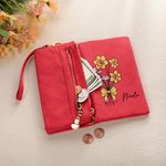 Personalisierte Multi-Fach Geburt Blume Leder gefaltet Armband Brieftasche mit Karteninhaber und Name Geburtstag Brautparty Geschenk für Frauen
