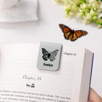 Personalised Birth Butterfly Magnetic Leather Bookmark Clip with Name Reading Stationery Supplies Birthday Gift for Women Bookworms
