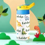 Personalised Watercolour Animal Series 12oz Kid Water Bottle with Name Birthday Christmas Gift for Girls Boys