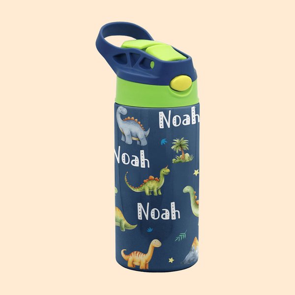 Personalised Watercolour Animal Series 12oz Kid Water Bottle with Name Birthday Christmas Gift for Girls Boys