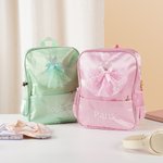 Personalized Bow Ballet Dress Waterproof Kid Backpack with Embroidered Name Back to School Birthday Gift for Girls