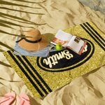 Personalisierte Oversized Crayon Faux Glitter Quick Dry Strandtuch mit Namen Teacher's Day Sommerurlaub Accessoire Geschenk für Lehrer