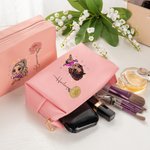Trousse de maquillage personnalisée pour fille avec nom Anniversaire Cadeau de mariage pour filles Femmes